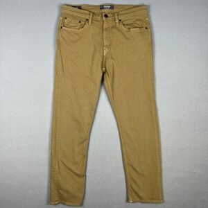 Revtown Sharp Jeans Mens 35x29 Brown Denim Stretch Casual Work Slim Fit Straight